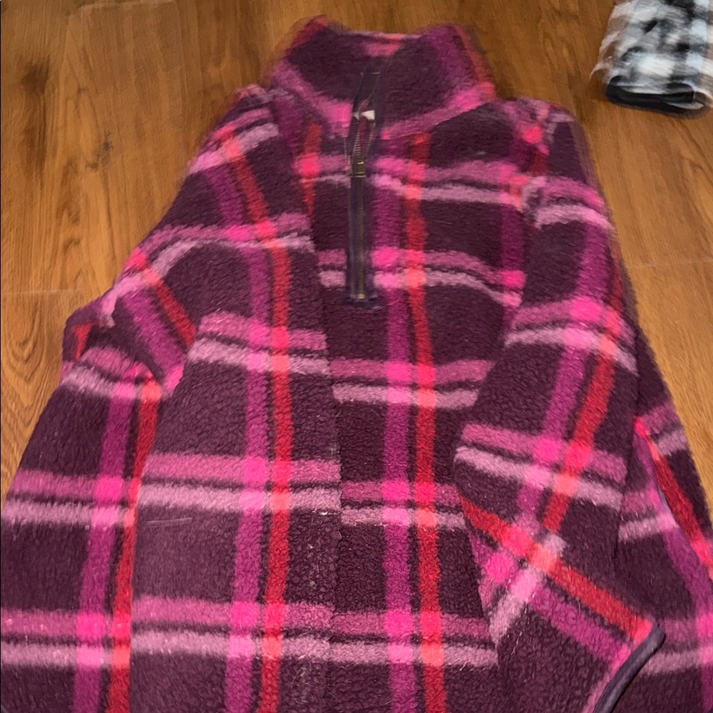 Plaid Fleece Quarter-Zip Pullover